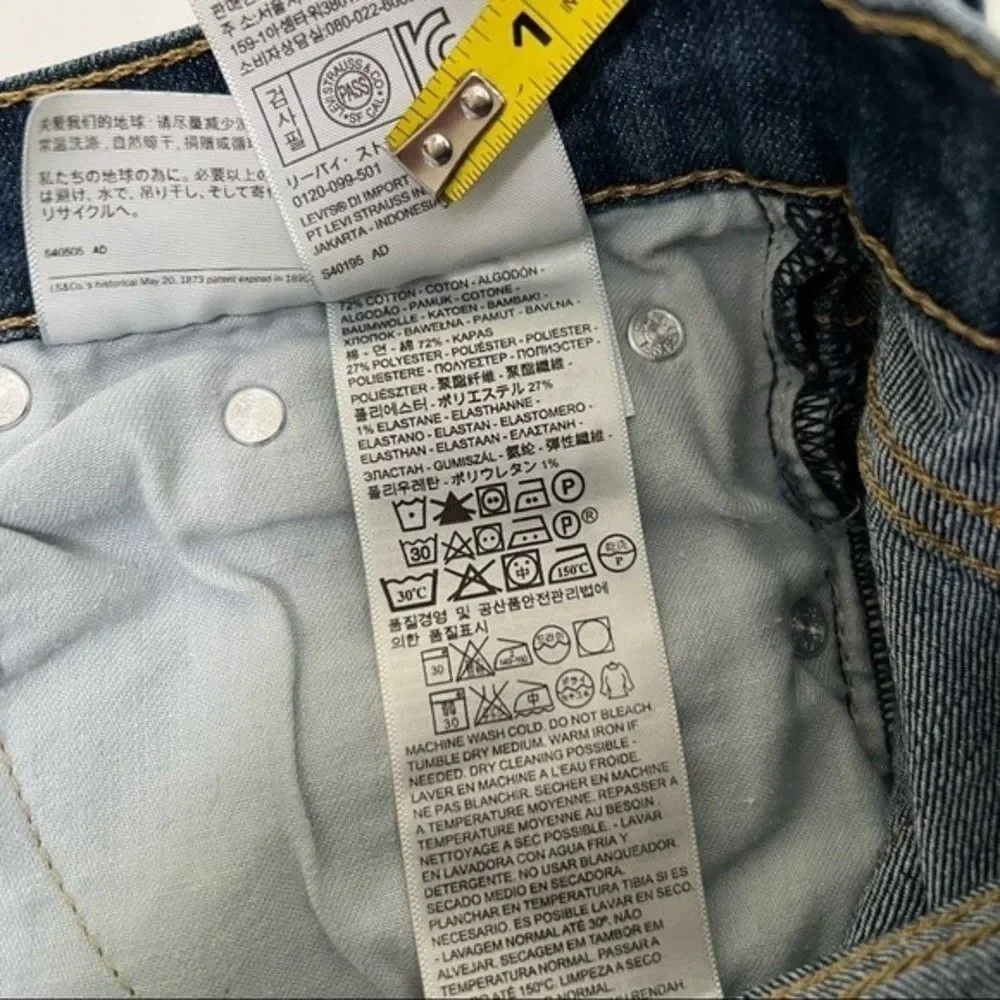 LEVIS 505 ‎ Blue Jeans 30 Waist Classic Straight Leg Short Inseam 27.75